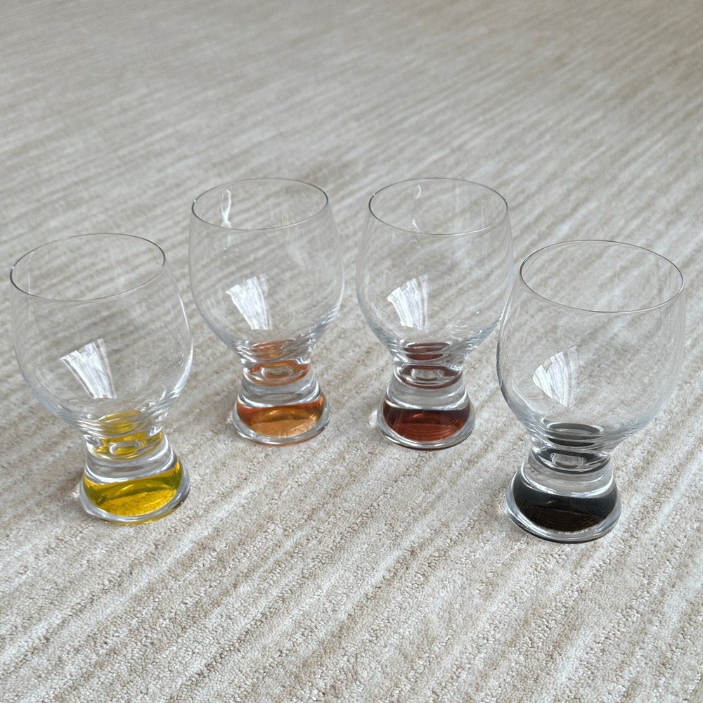 Vintage Set of 4 Colony Calypso Multi Color Drinking Glasses - Cocktail Tumblers